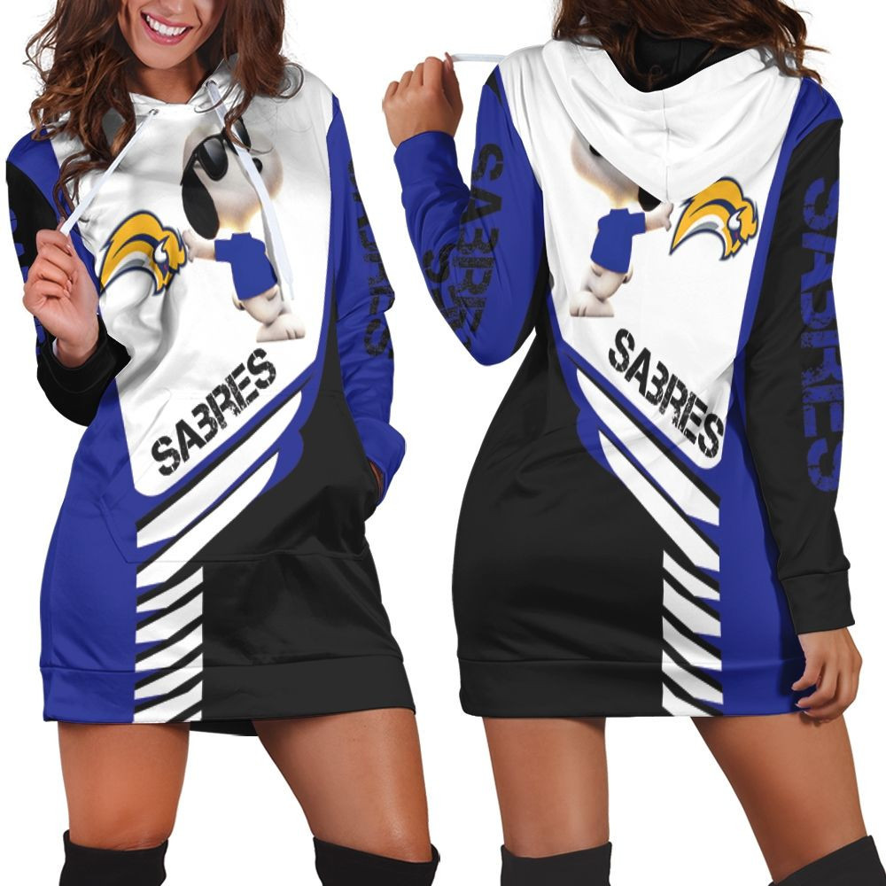 Buffalo Sabres Snoopy For Fans 3d Hoodie Dress Sweater Dress Sweatshirt Dress