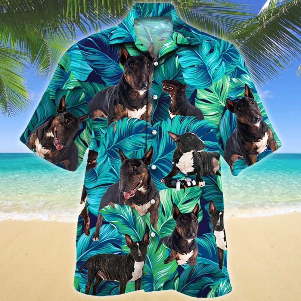 Bull Terrier Dog Lovers Aloha Hawaiian Shirt Colorful Short Sleeve Summer Beach Casual Shirt For Men And Women