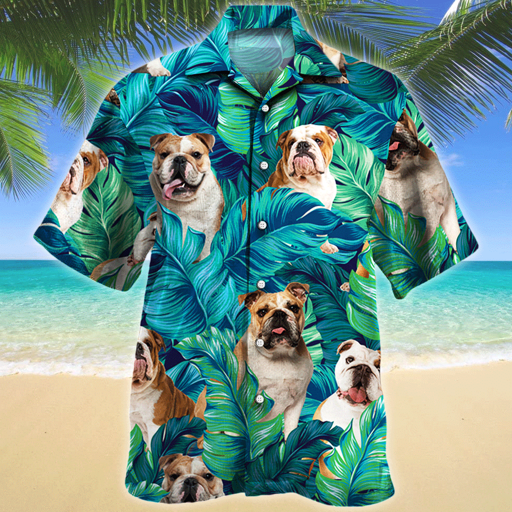 Bulldog Dog Lovers Gift Hawaii Shirt Hawaiian Shirt For Men