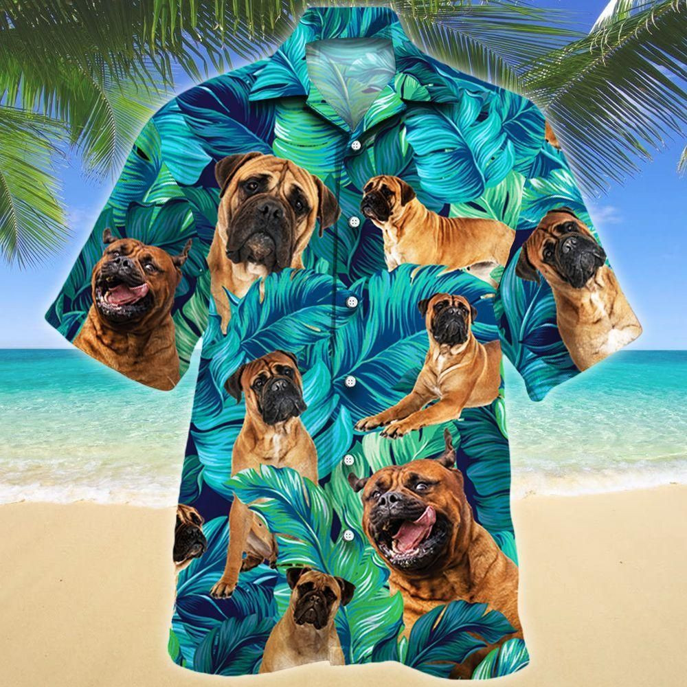 Bullmastiff Dog Lovers Aloha Hawaiian Shirt Colorful Short Sleeve Summer Beach Casual Shirt For Men And Women