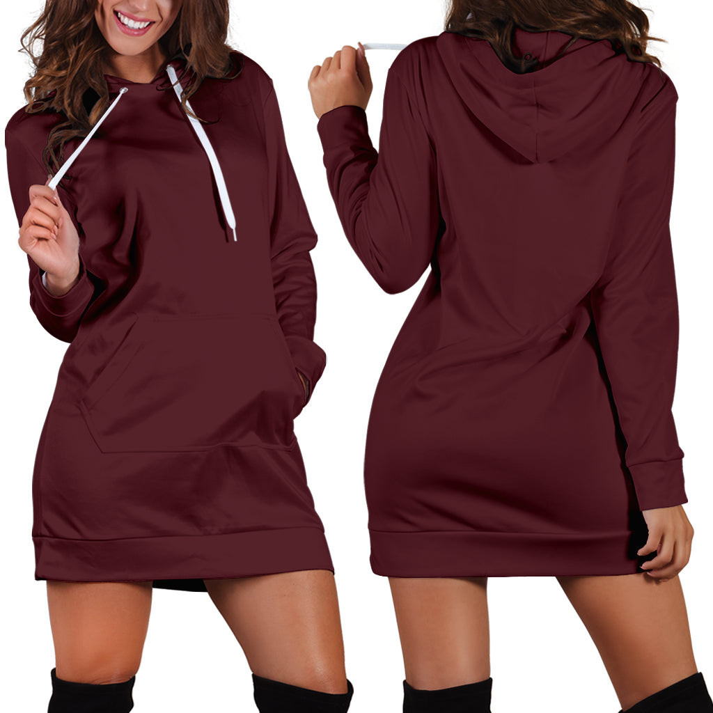 Burgundy Hoodie Dress 3d All Over Print For Women Hoodie