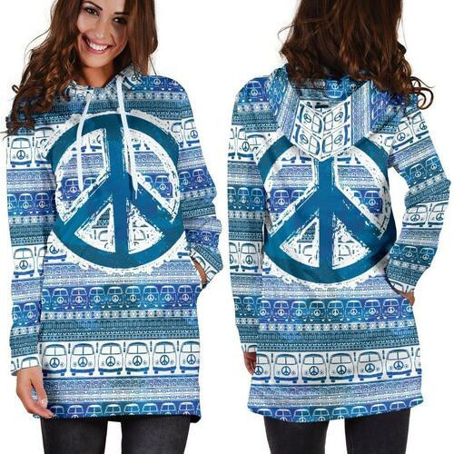 Bus And Peace Hippie Womens Hoodie Dress Sweater Dress Sweatshirt Dress 3d All Over Print For Women Hoodie