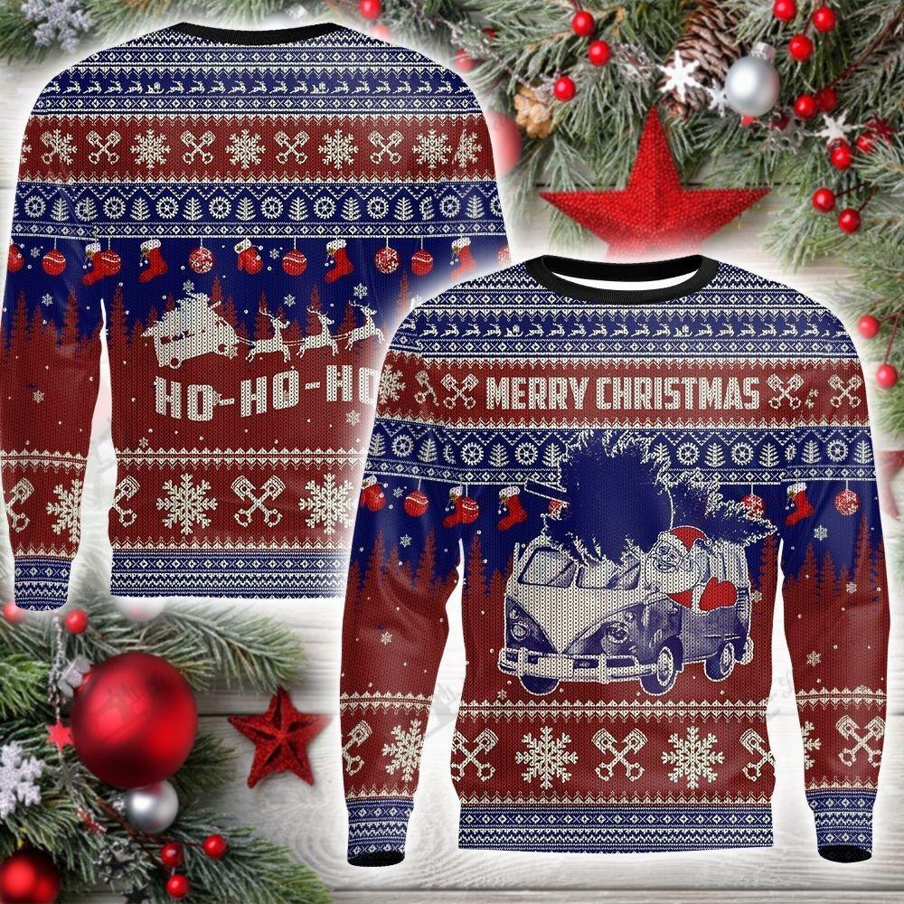 Bus Santa Claus Ugly Christmas Sweater