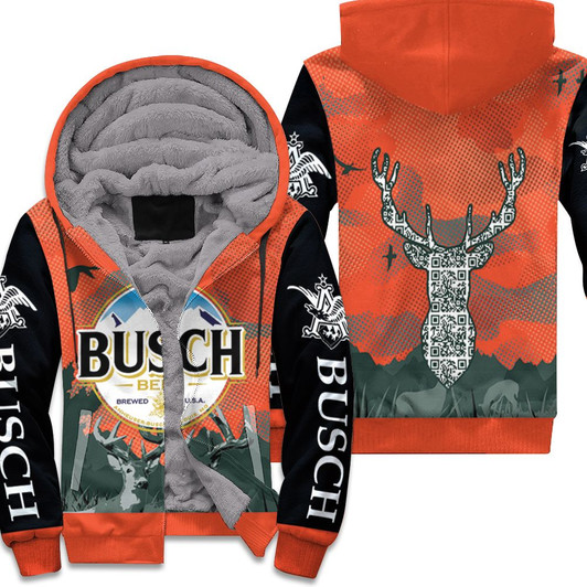 Busch Beer Logo And Deer Head For Fans 3D Fleece Hoodie