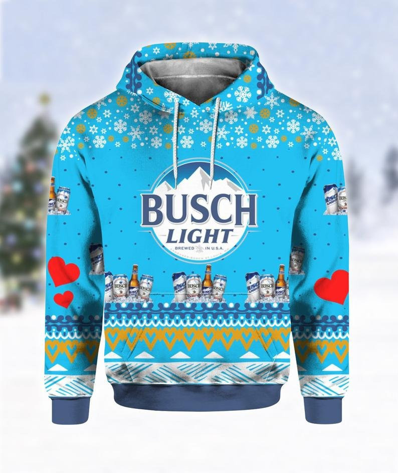 Busch Light Beer 3d Print Ugly Christmas Hoodie 3D