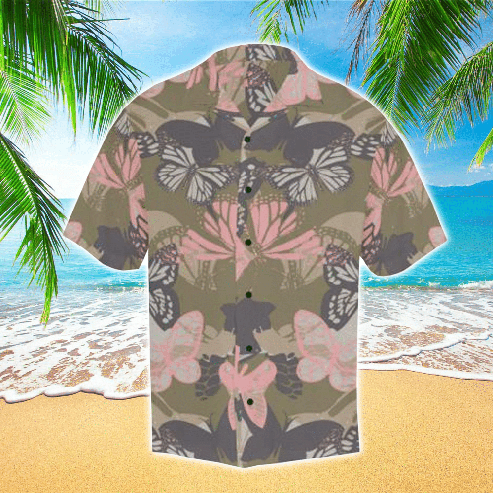 Butterflies Mens Hawaiian Shirt Butterflies Button Up Shirt For Men and Women