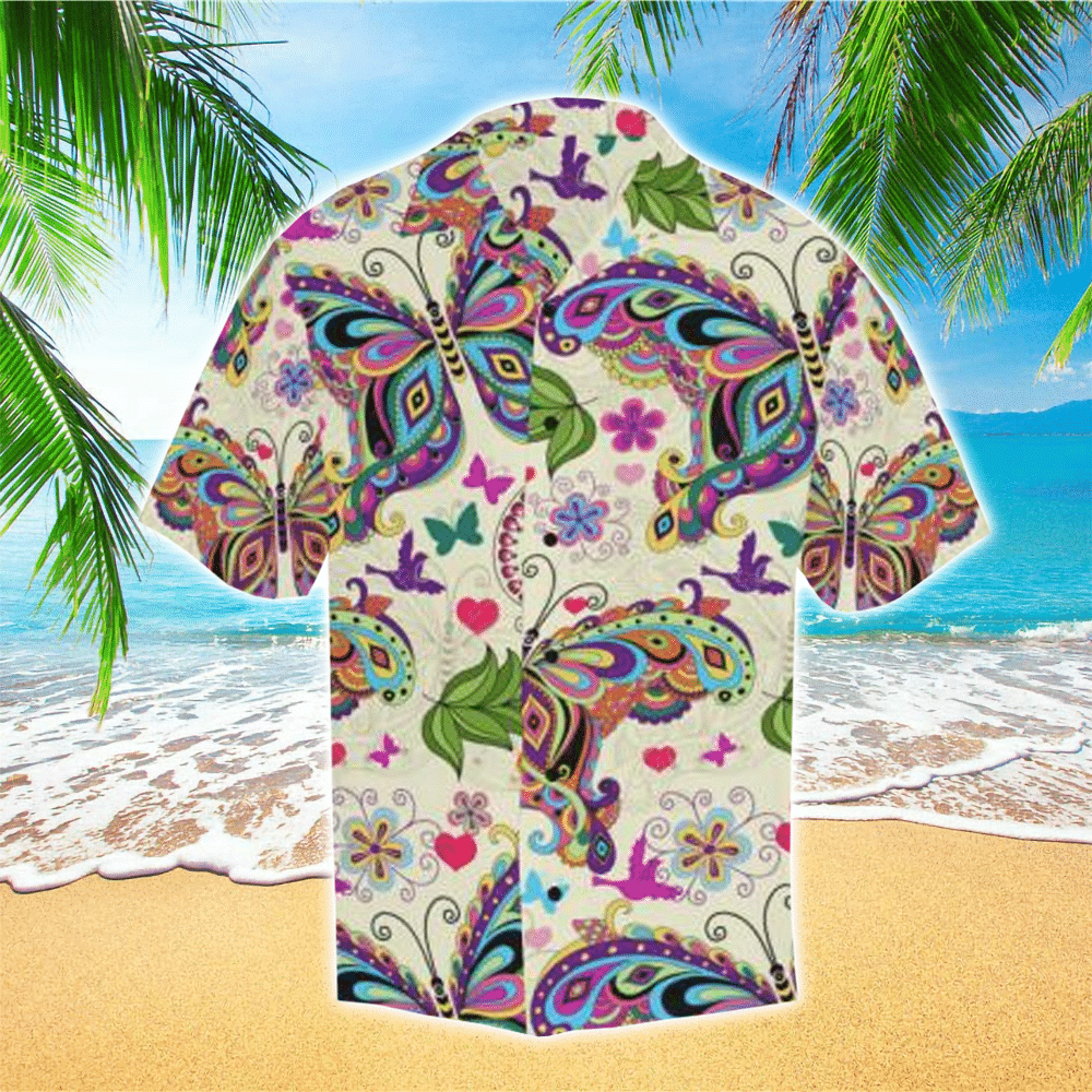 Butterflies Mens Hawaiian Shirt Butterflies Button Up Shirt For Men and Women