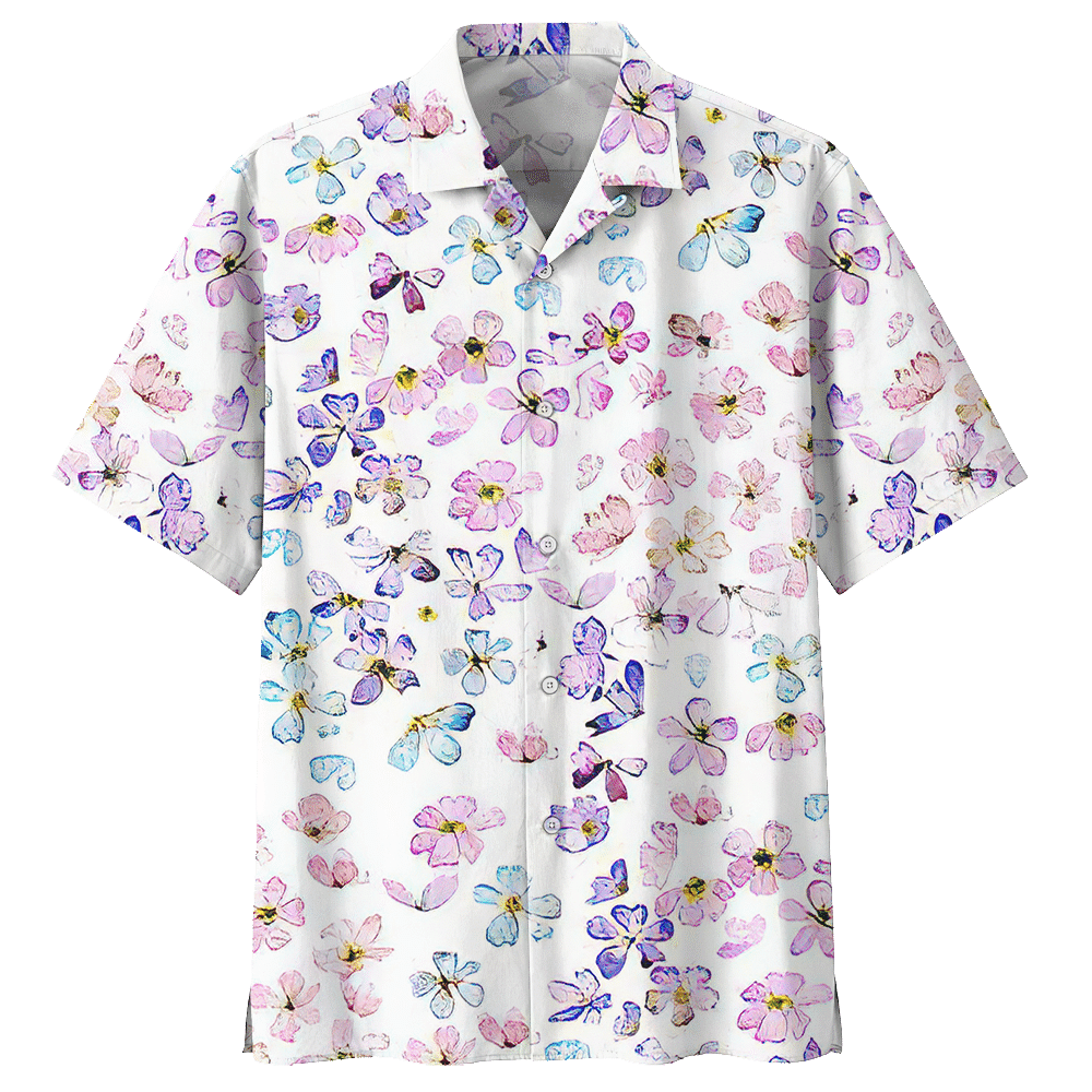 Butterfly Aloha Hawaiian Shirt Colorful Short Sleeve Summer Beach Casual Shirt For Men And Women