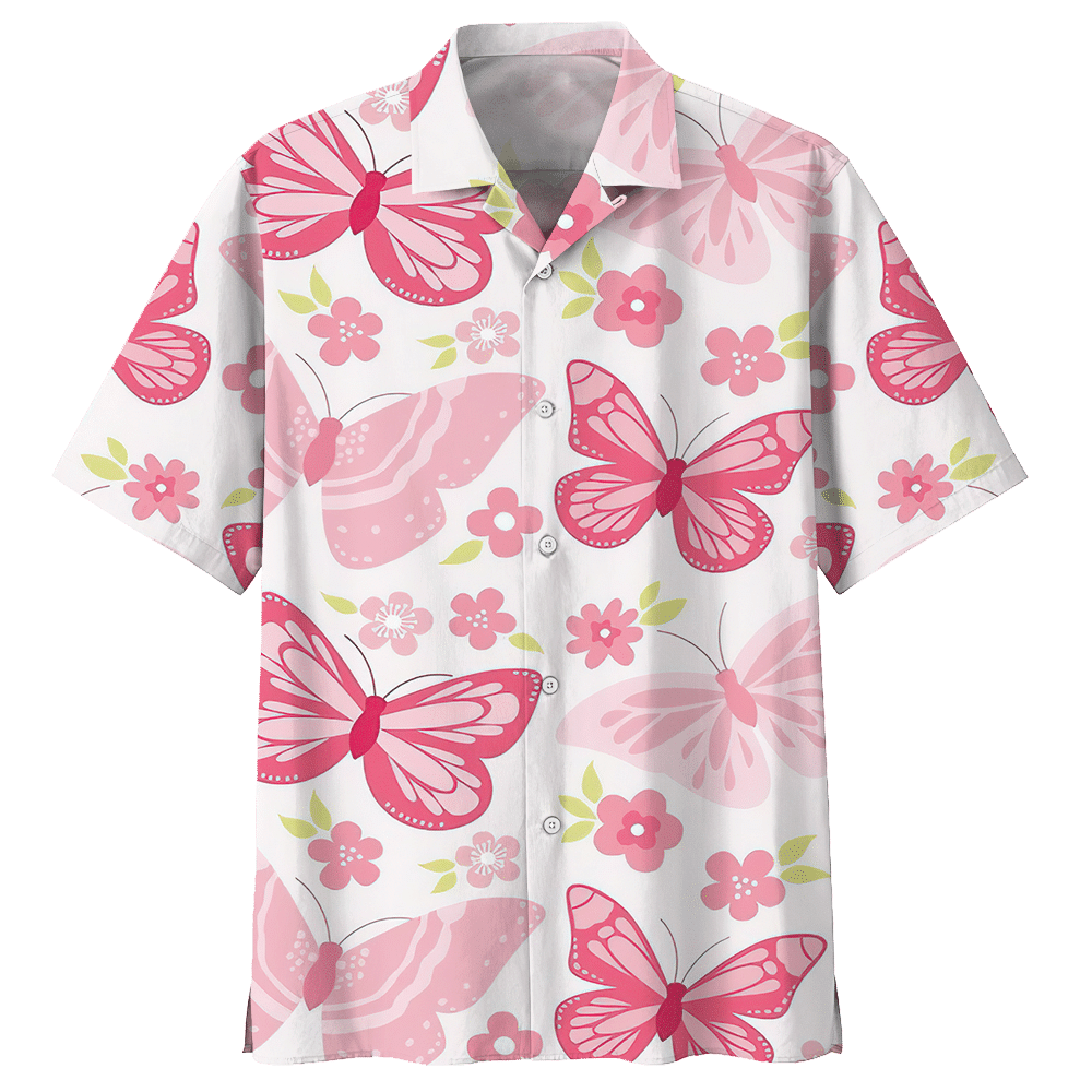 Butterfly Aloha Hawaiian Shirt Colorful Short Sleeve Summer Beach Casual Shirt For Men And Women