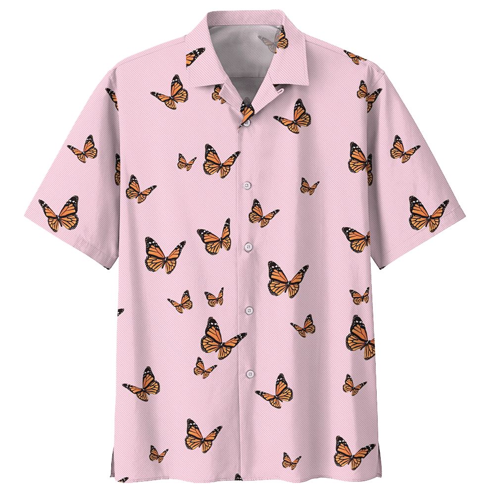 Butterfly Aloha Hawaiian Shirt Colorful Short Sleeve Summer Beach Casual Shirt For Men And Women