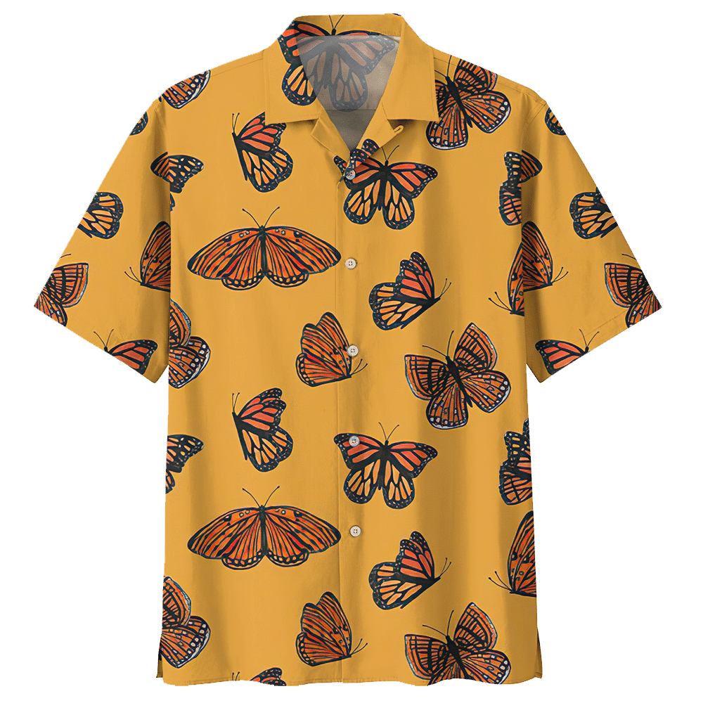 Butterfly Aloha Hawaiian Shirt Colorful Short Sleeve Summer Beach Casual Shirt For Men And Women