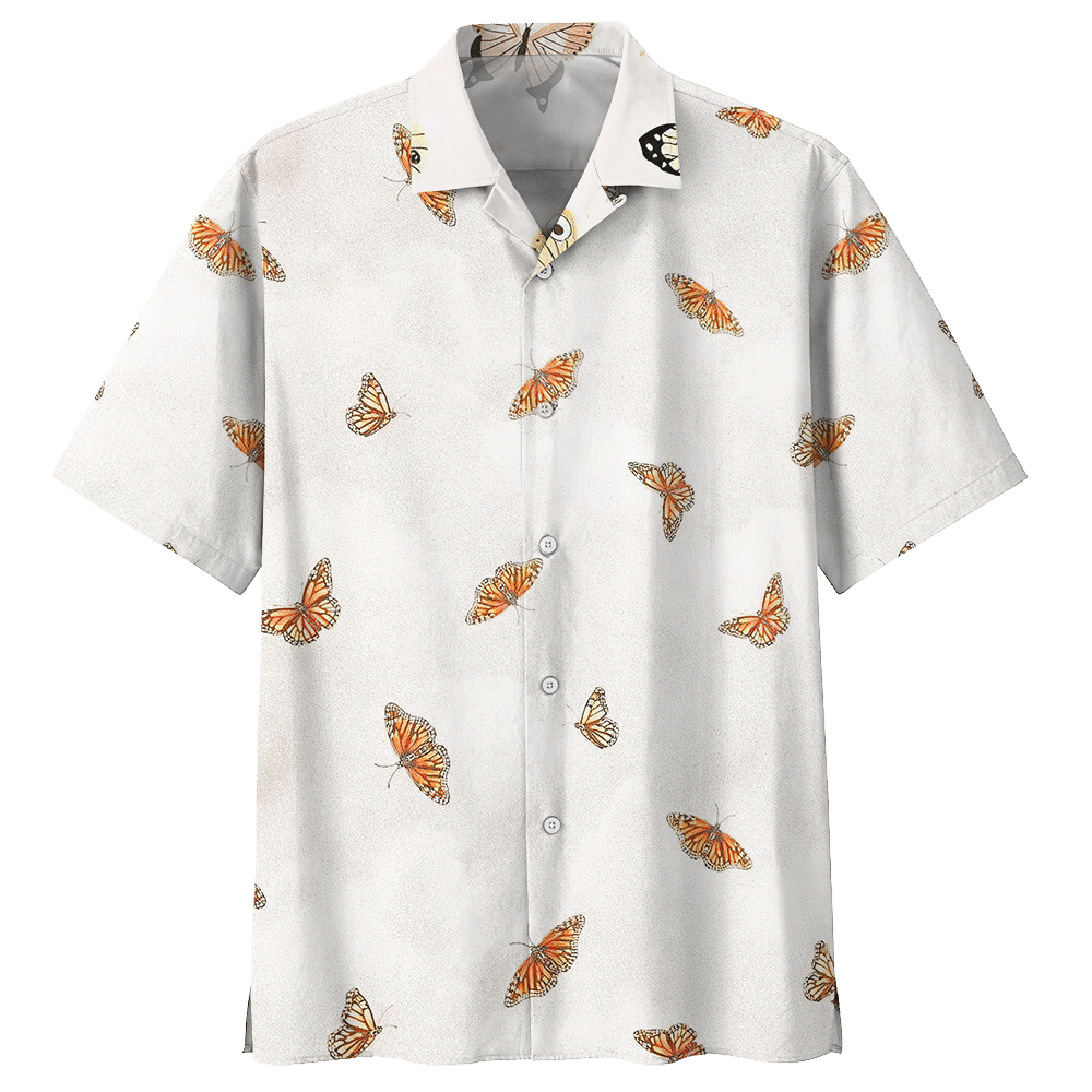 Butterfly Aloha Hawaiian Shirt Colorful Short Sleeve Summer Beach Casual Shirt For Men And Women