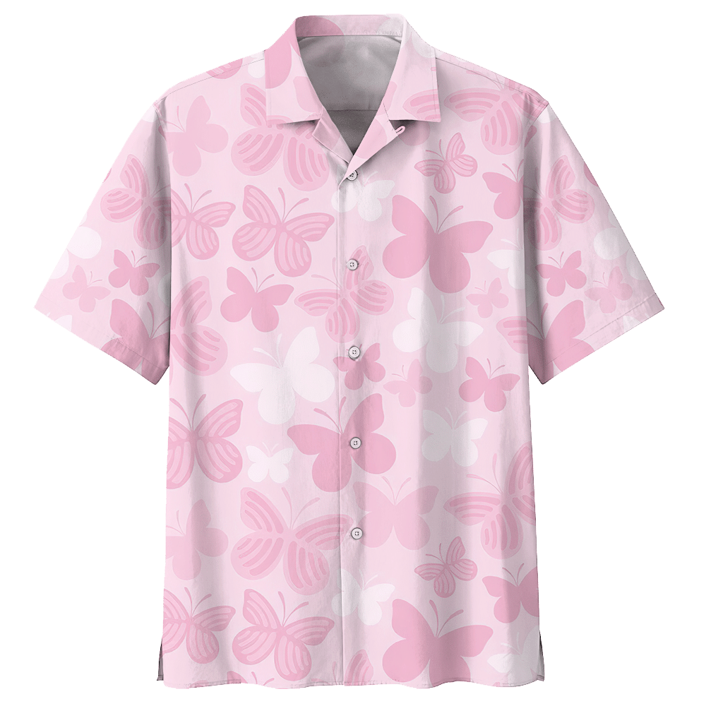 Butterfly Aloha Hawaiian Shirt Colorful Short Sleeve Summer Beach Casual Shirt For Men And Women