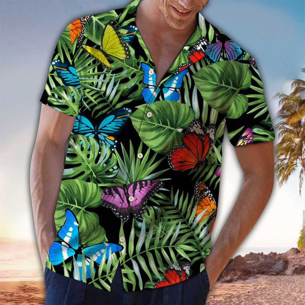 Butterfly Aloha Shirt Hawaiian Shirt For Butterfly Lovers Shirt For Men and Women