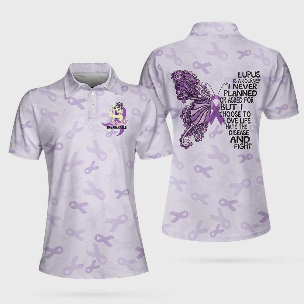 Butterfly Believe Lupus Awareness Polo Shirt Lupus Month Awareness Ribbon Polo Shirt Best Lupus Shirt For Men