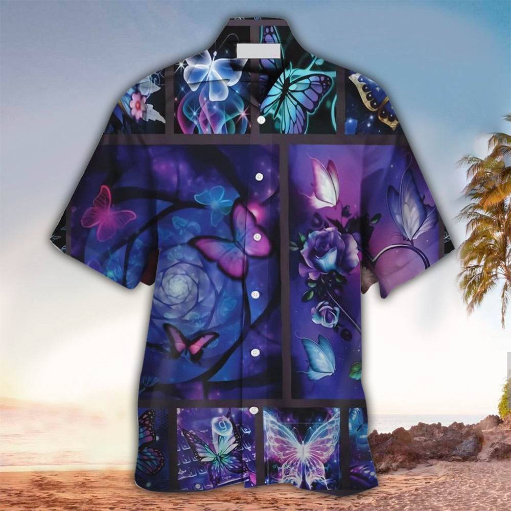 Butterfly Hawaiian Shirt Butterfly Button Up Shirt For Men and Women