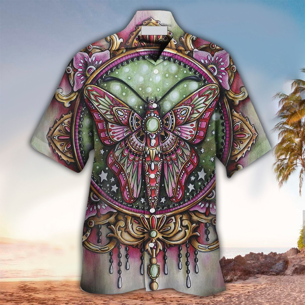 Butterfly Hawaiian Shirt Butterfly Button Up Shirt For Men and Women