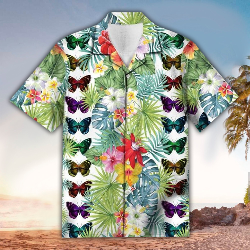 Butterfly Hawaiian Shirt Butterfly Lover Gifts Shirt For Men and Women