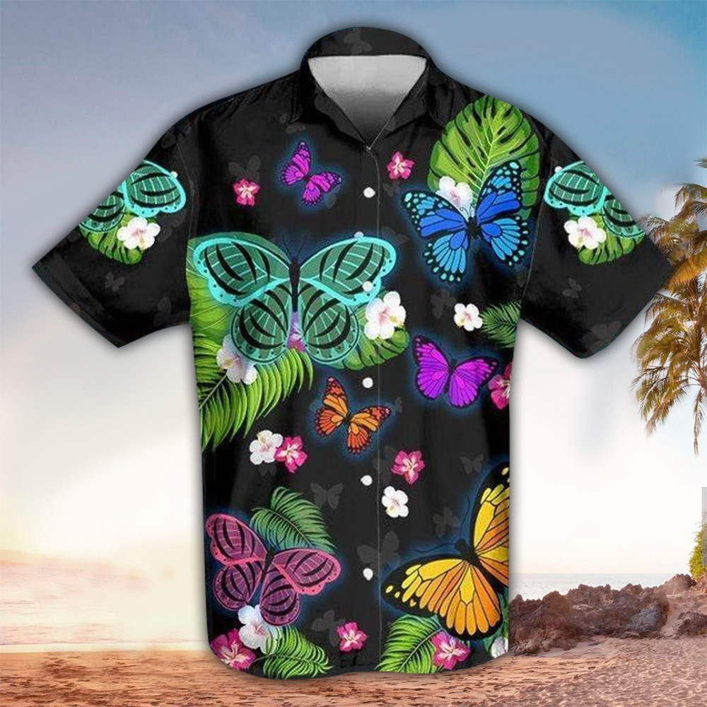 Butterfly Hawaiian Shirt Butterfly Lover Gifts Shirt For Men and Women