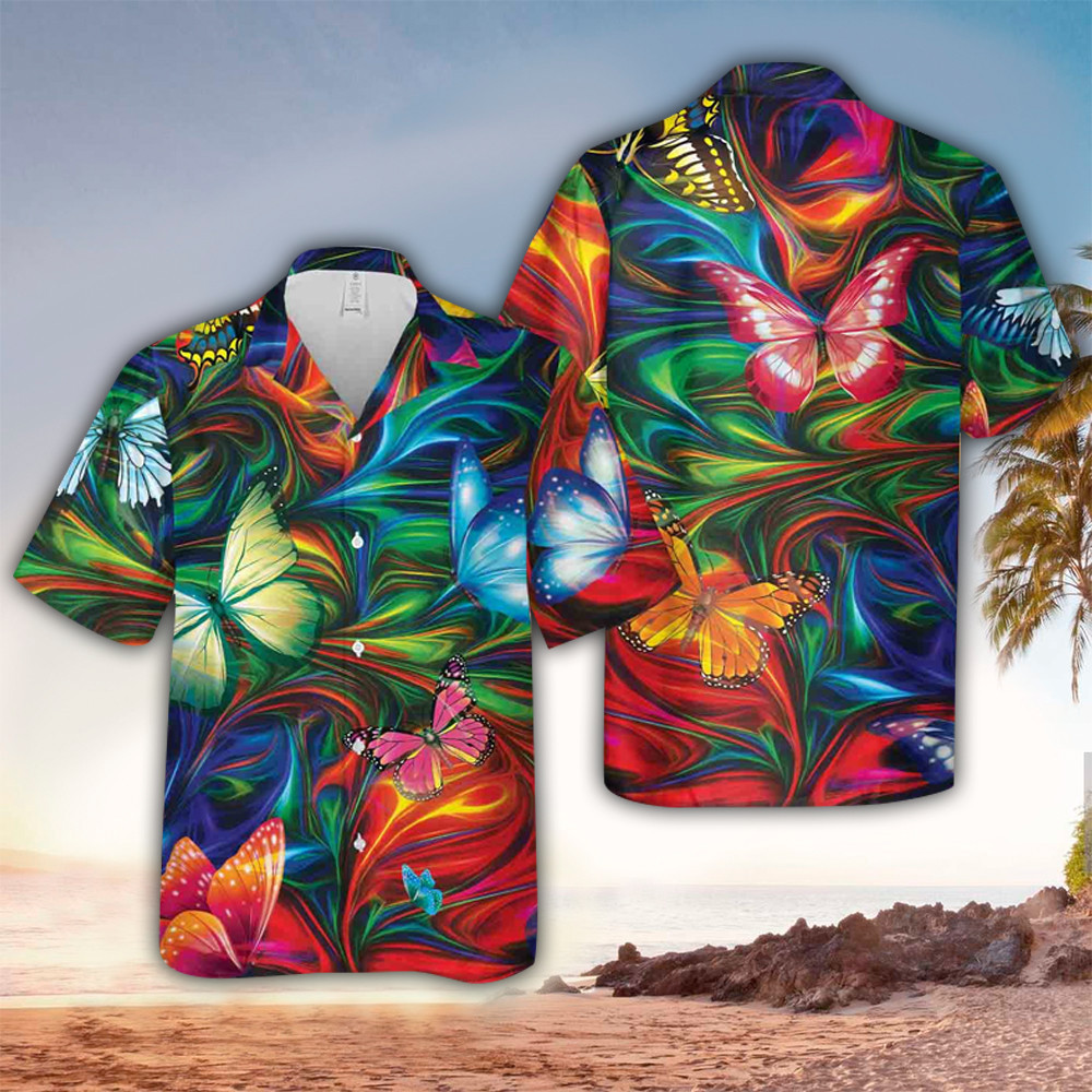 Butterfly Hawaiian Shirt Butterfly Lover Gifts Shirt For Men and Women