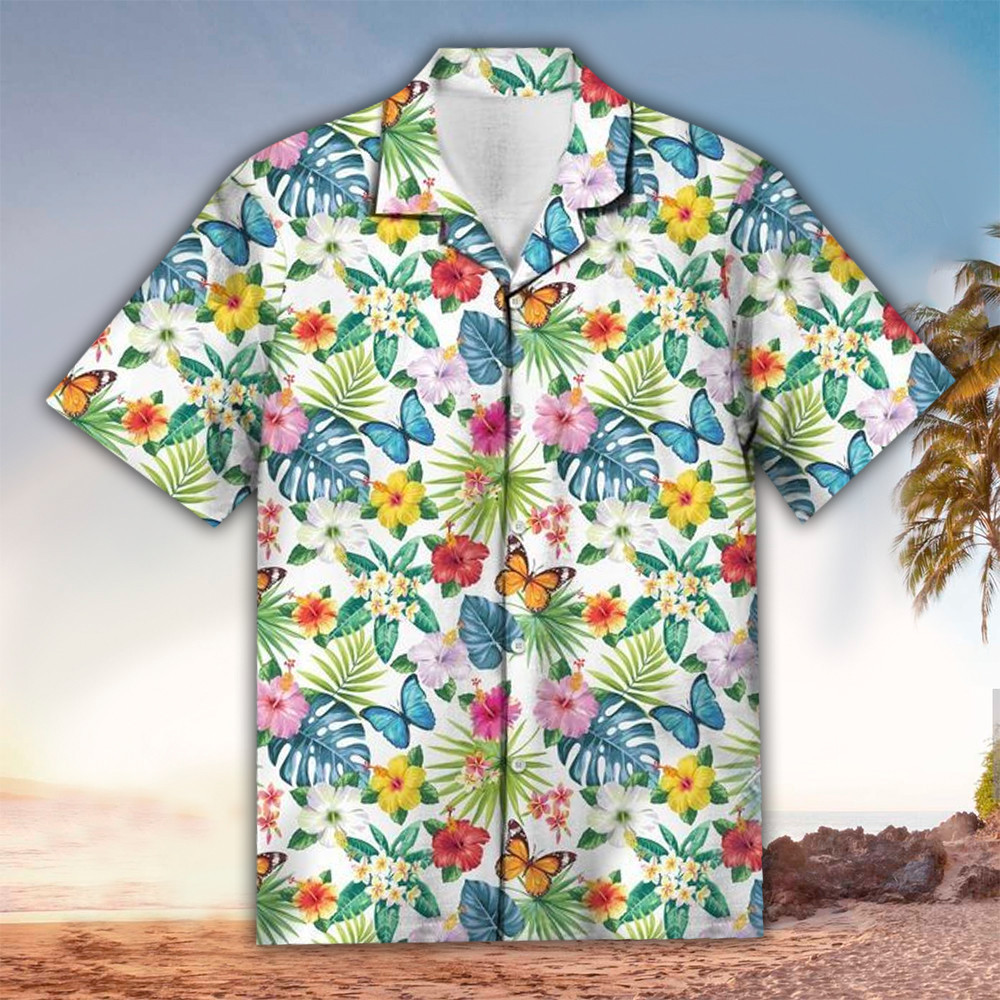 Butterfly Hawaiian Shirt Butterfly Lover Gifts Shirt For Men and Women