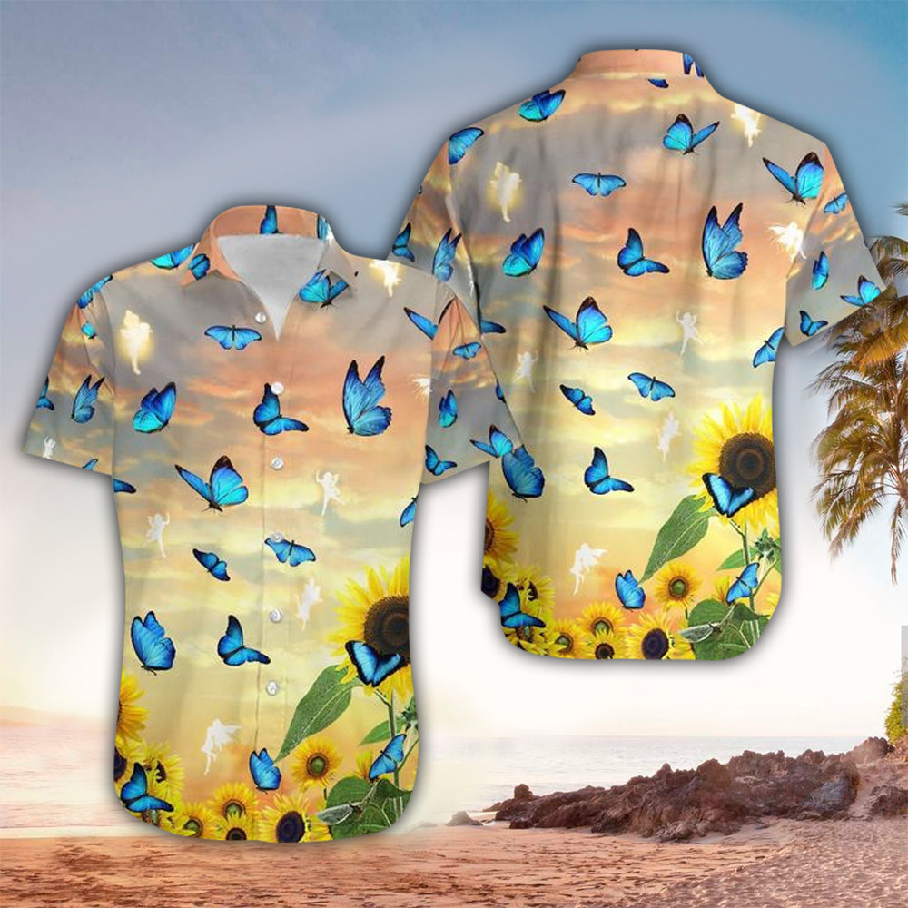 Butterfly Hawaiian Shirt Butterfly Lover Gifts Shirt For Men and Women