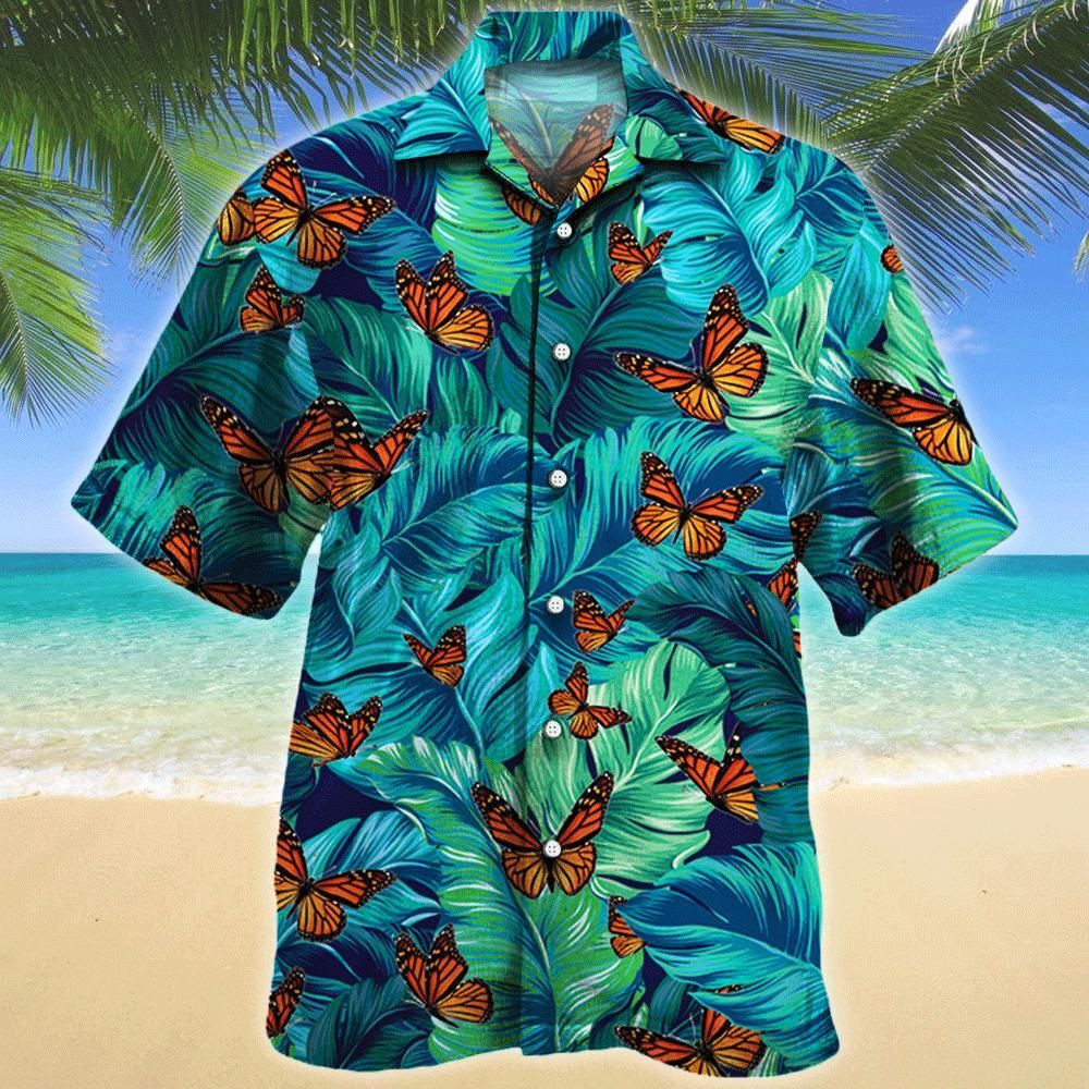 Butterfly Lovers Aloha Hawaiian Shirt Colorful Short Sleeve Summer Beach Casual Shirt For Men And Women