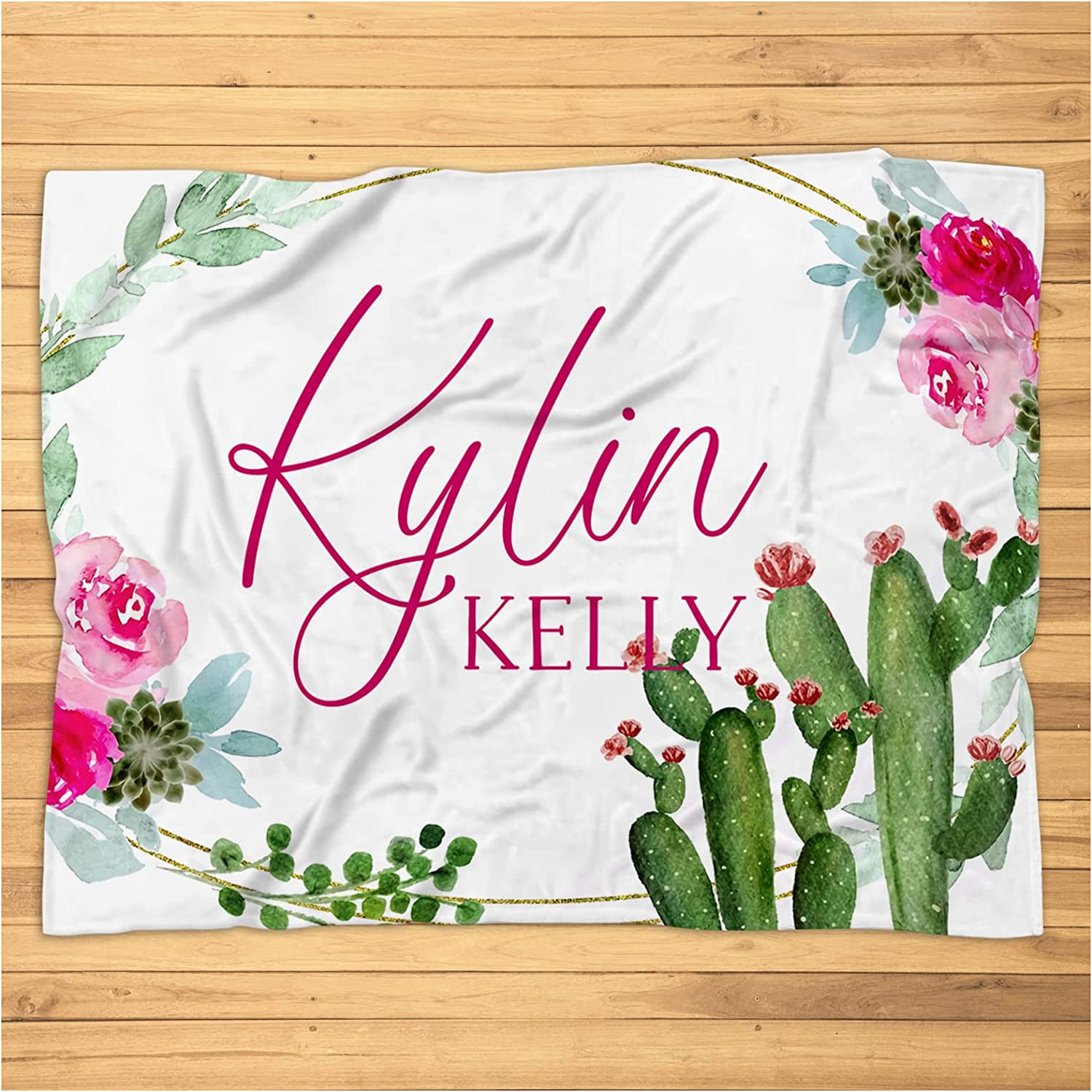 Cactus Personalized Baby Blanket