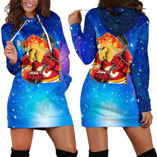 Calgary Flames Hoodie Dress Sweater Dress Sweatshirt Dress 3d All Over Print For Women Hoodie