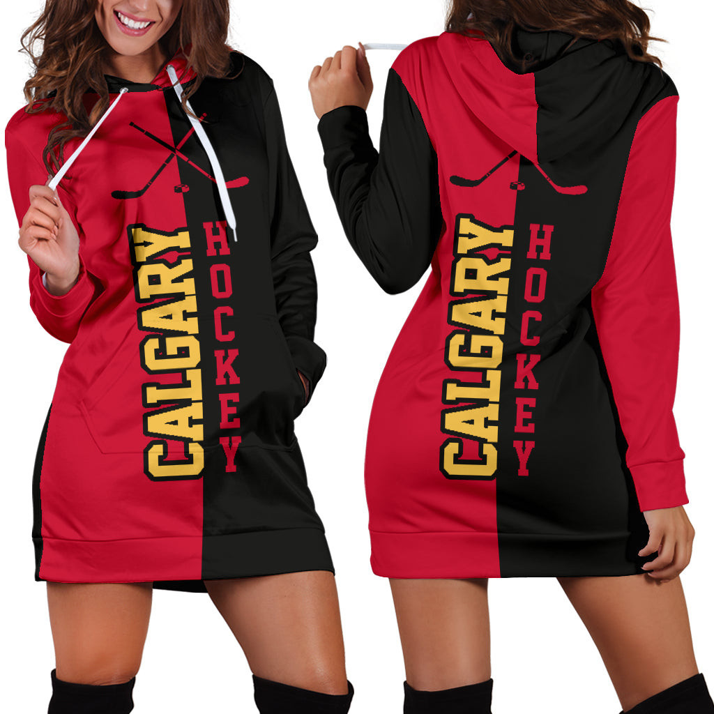 Calgary Hockey Hoodie Dress 3d All Over Print For Women Hoodie