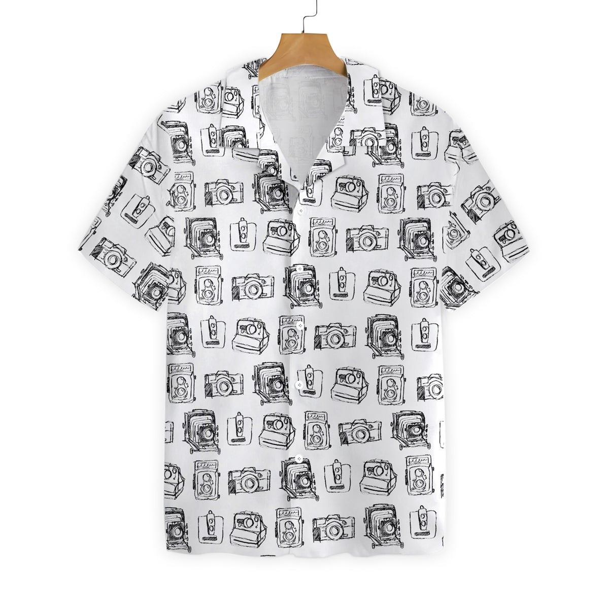 Camera Pattern Hawaiian Shirt