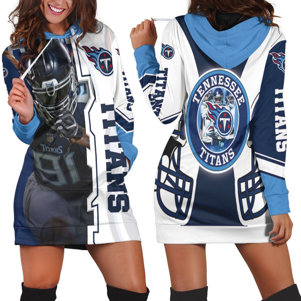Cameron Wake 91 Tennessee Titans Afc South Division Super Bowl 2021 Hoodie Dress Sweater Dress Sweatshirt Dress