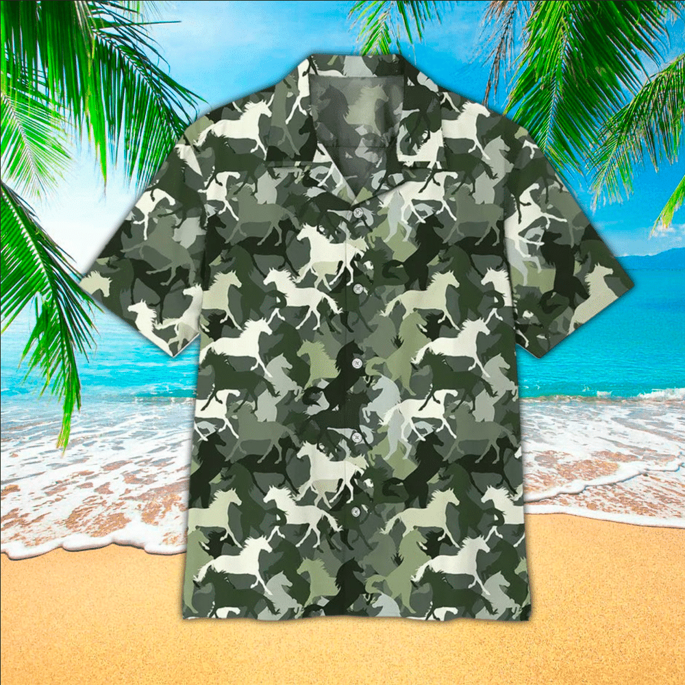 Camo Hawaiian Shirt Camo Button Up Shirt For Men and Women