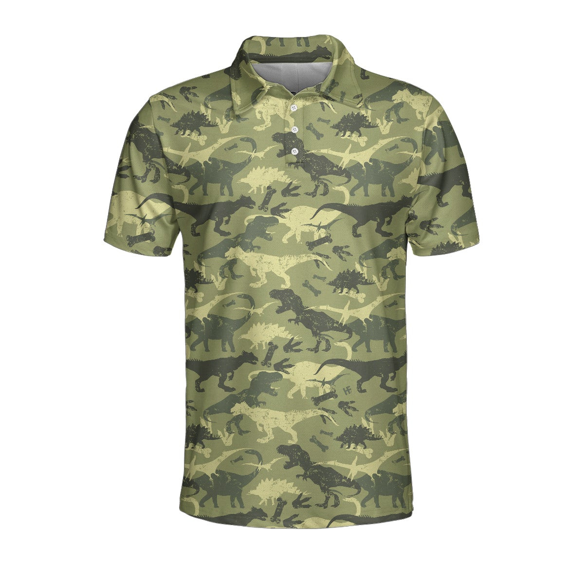 Camouflage Dinosaur Pattern Short Sleeve Polo Shirt Camo Military Polo Shirt Best Dinosaur Shirt For Men