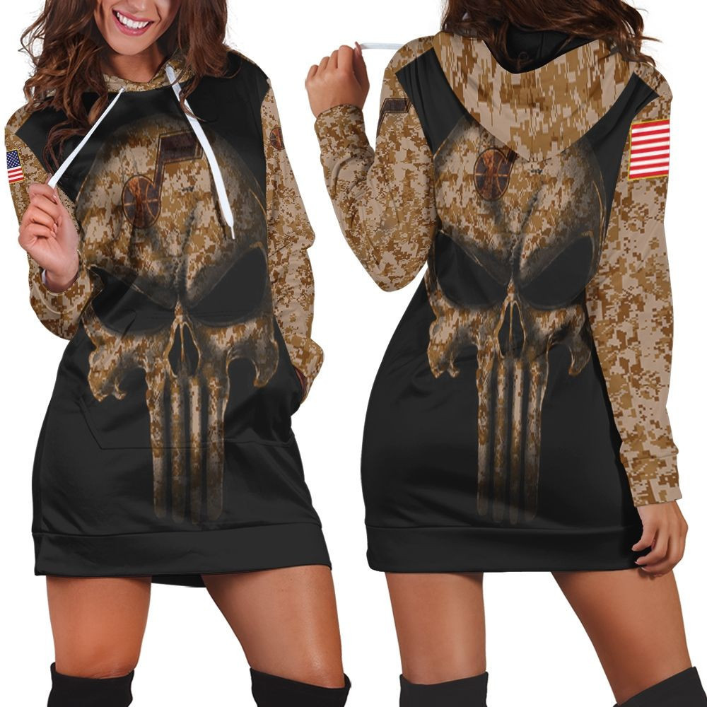 Camouflage Skull Utah Jazz American Flag Hoodie Dress Sweater Dress Sweatshirt Dress