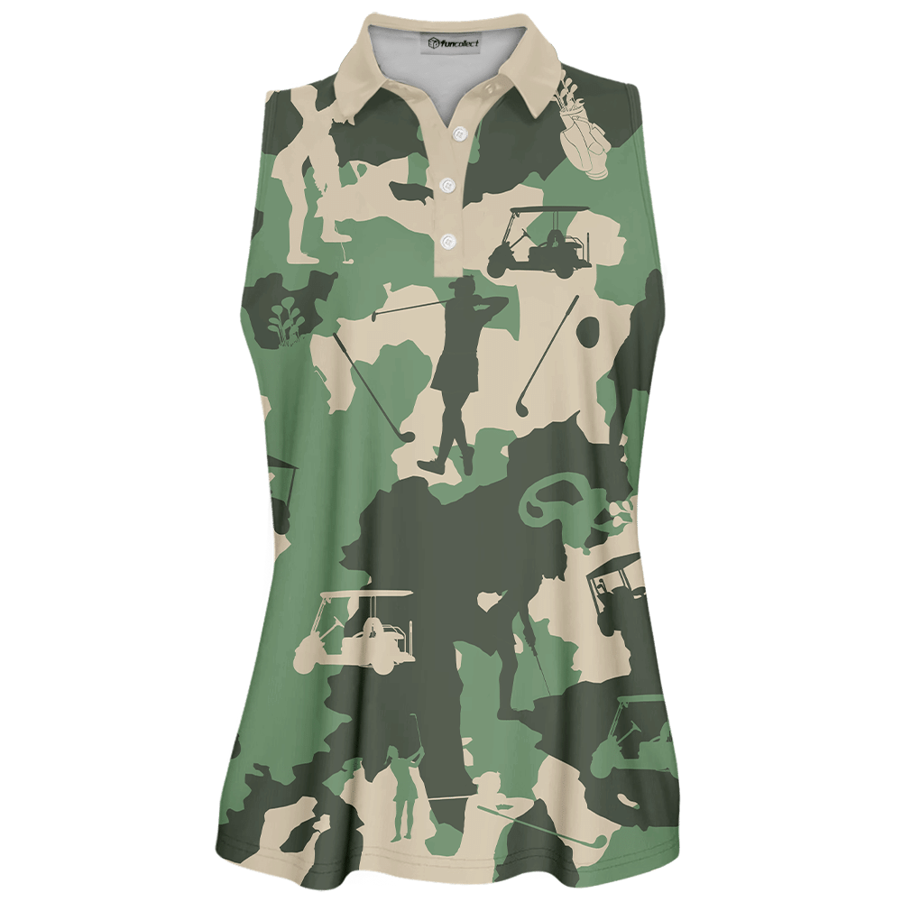 Camouflage Texture Golf Set For Woman Golfer Gift Color Sleeveless Polo Shirt Short Sleeve Long Sleeve Polo Shirt