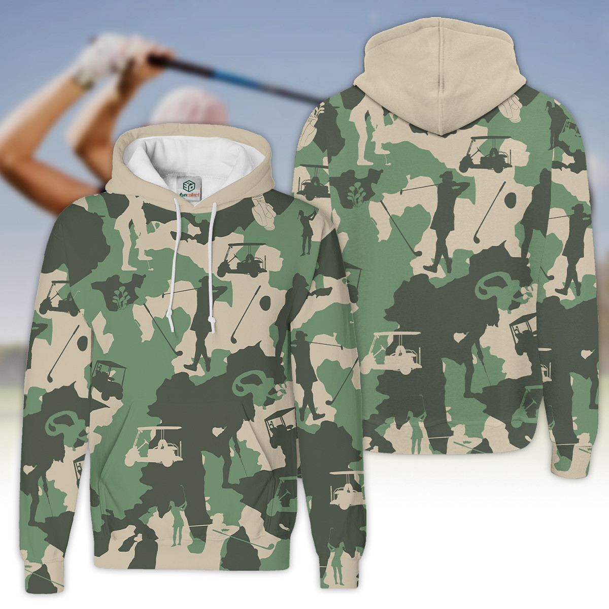 Camouflage Texture Golf Set For Woman Golfer Gift Hoodie Zipper Hoodie Shirt