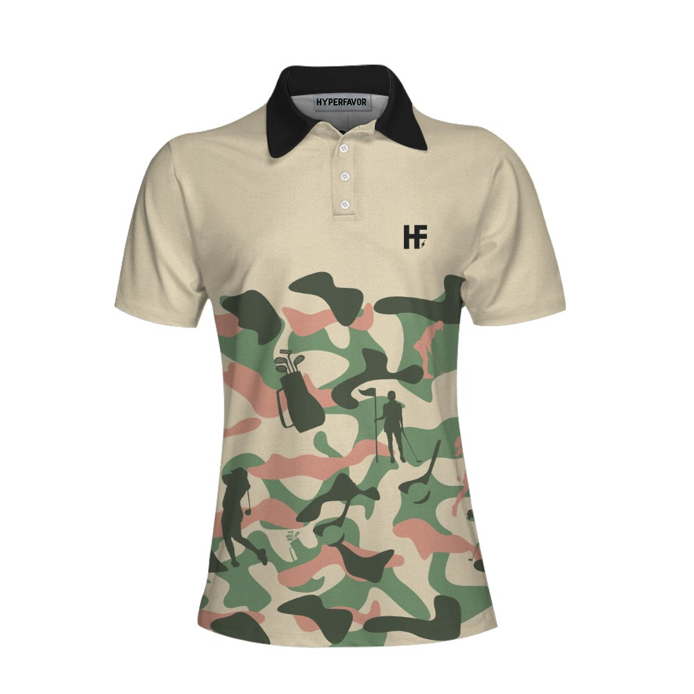 Camouflage Texture Golf Set For Woman Short Sleeve Women Polo Shirt Camo Golf Shirt For Ladies Unique Female Golf Gift