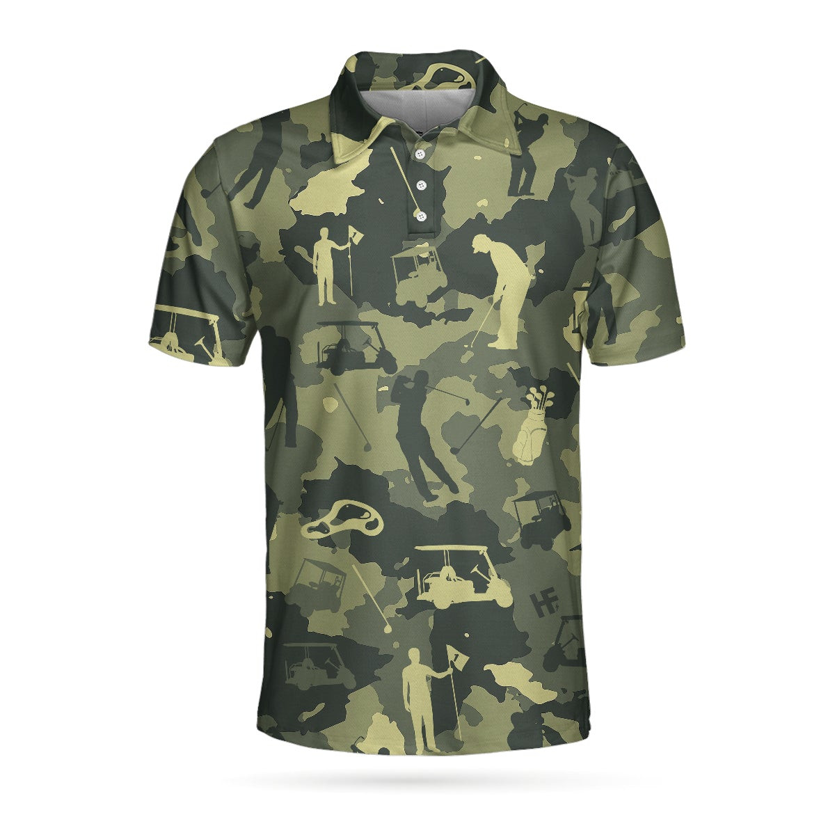 Camouflage Texture Golf Set Short Sleeve Polo Shirt Military Polo Shirt Camo Golf Shirt For Men