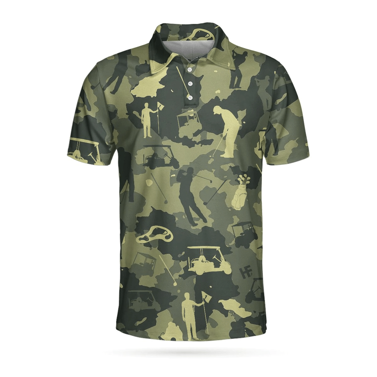 Camouflage Texture Golf Set Short Sleeve Polo Shirt Military Polo Shirt Camo Golf Shirts Short Sleeve Polo For Men