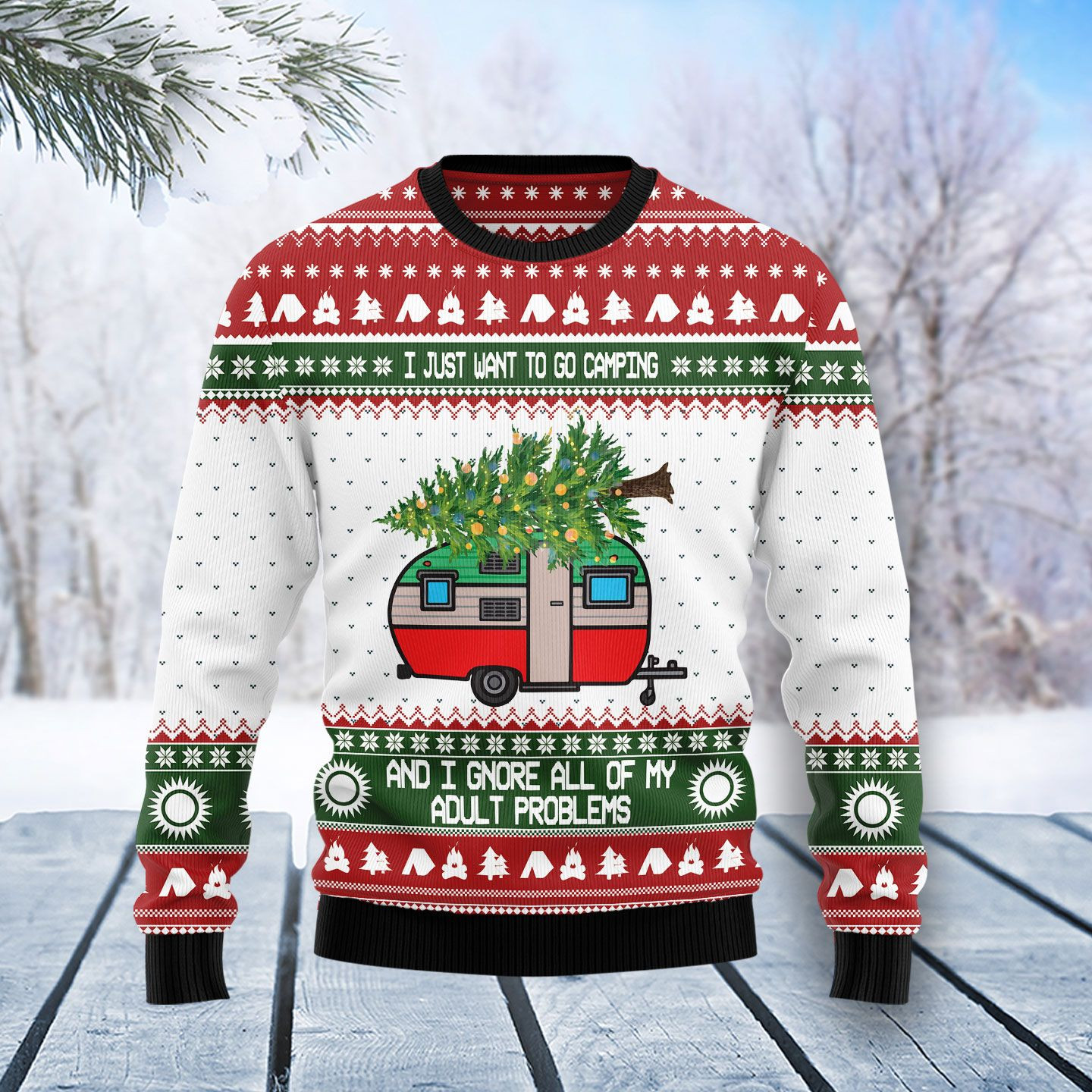 Camping Christmas Ugly Christmas Sweater Ugly Sweater For Men Women