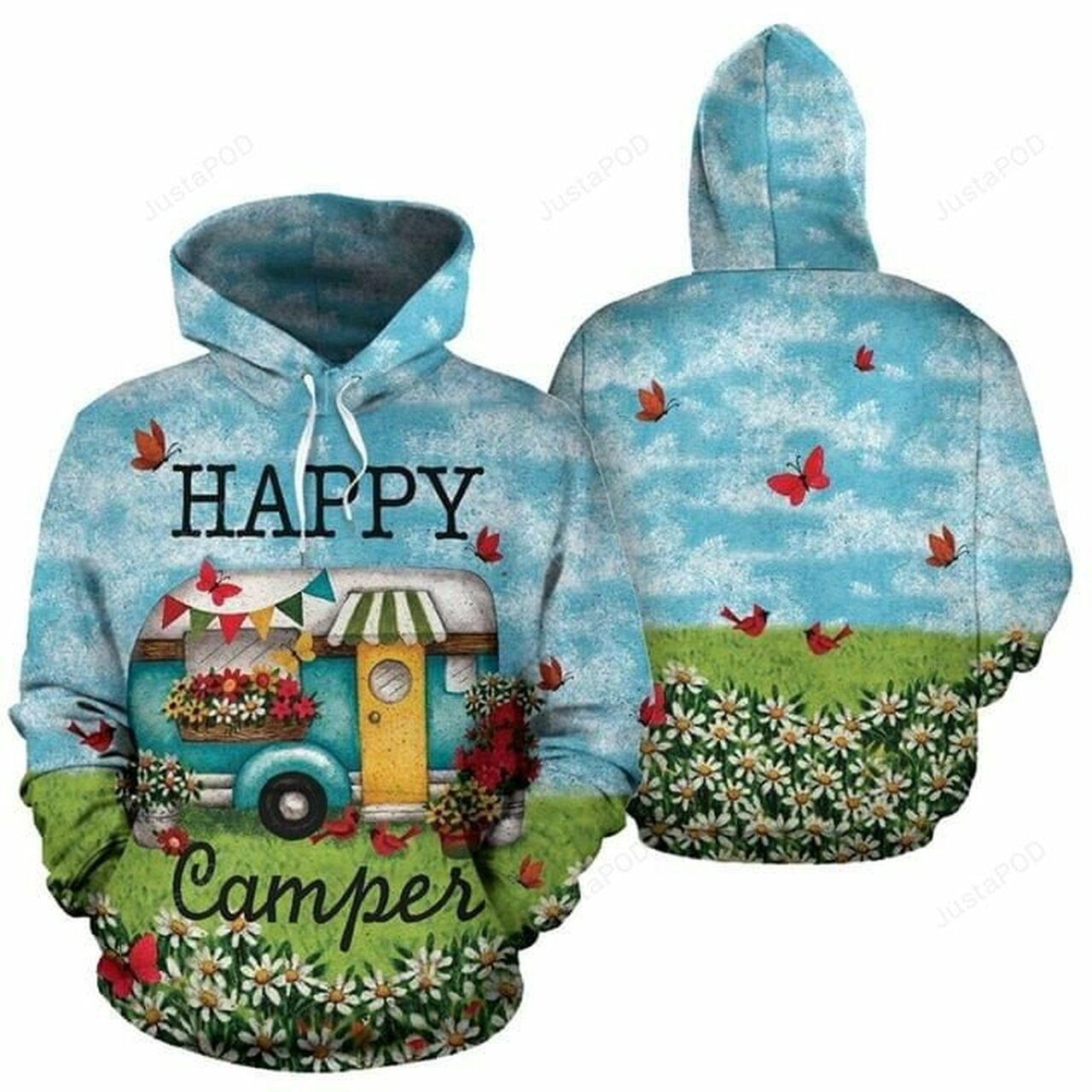 Camping Happy Camper 3d All Over Print Hoodie