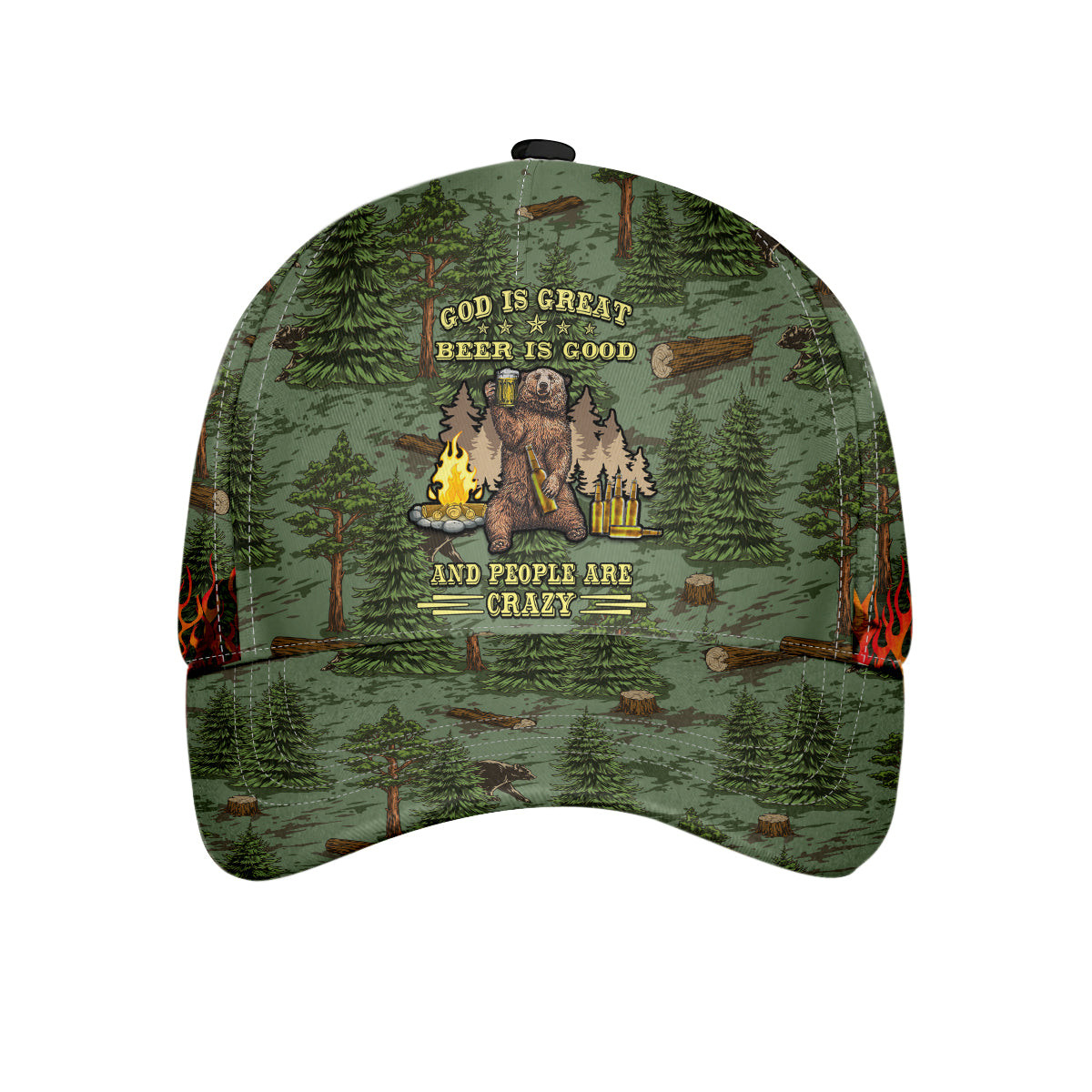 Camping Sheriff Bear Drink Beer Classic Cap Drinking Camping Baseball Cap