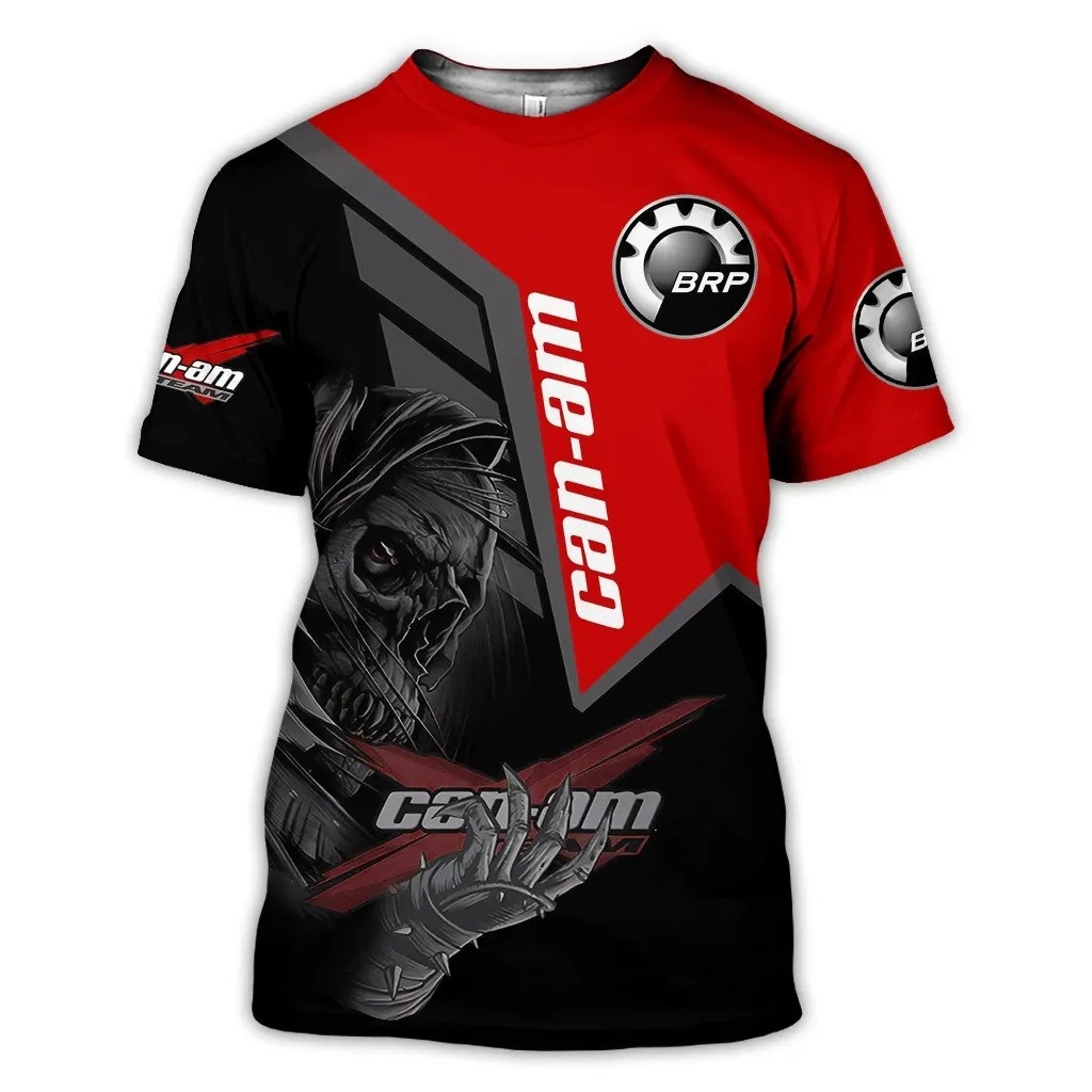 Can Am Skull Red Off Road 3D All Over Printed T Shirt