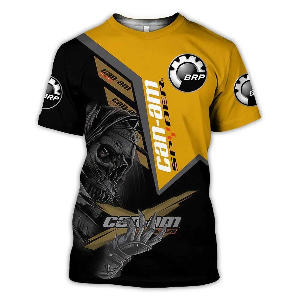Can Am Skull Yellow Off Road 3D All Over Printed T Shirt