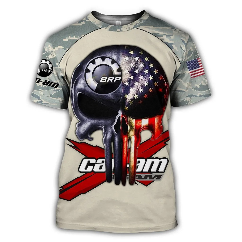 Can Am Team Off Road Skull Art 3D All Over Printed T Shirt
