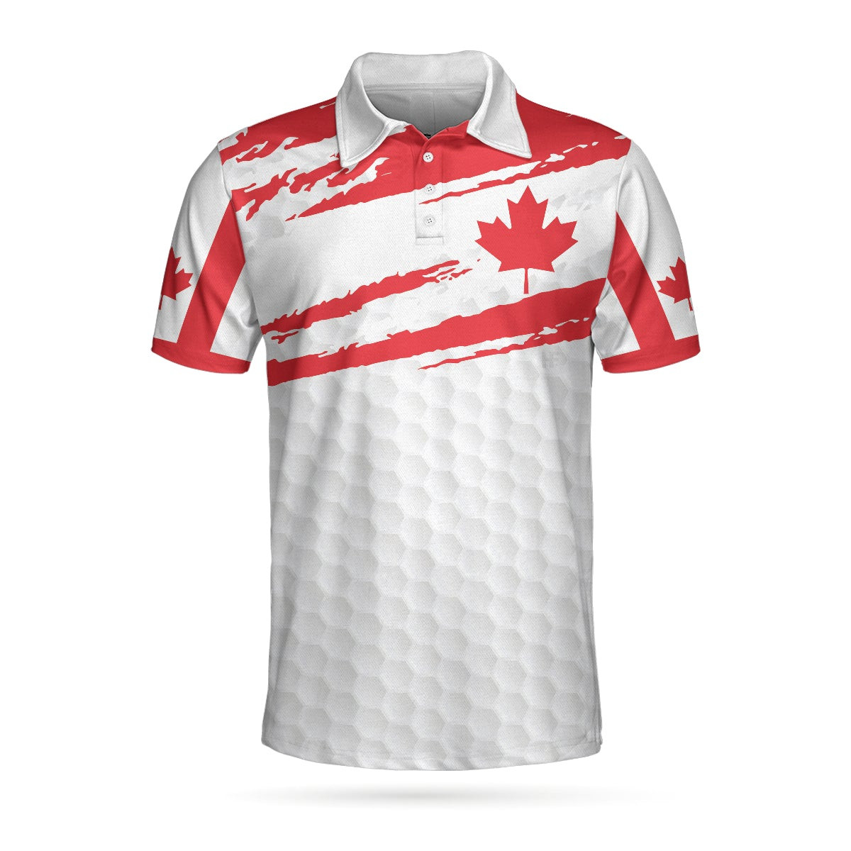 Canada Flag Golf Texture Polo Shirt Maple Leaves Polo Shirt Best Golf Shirt For Men