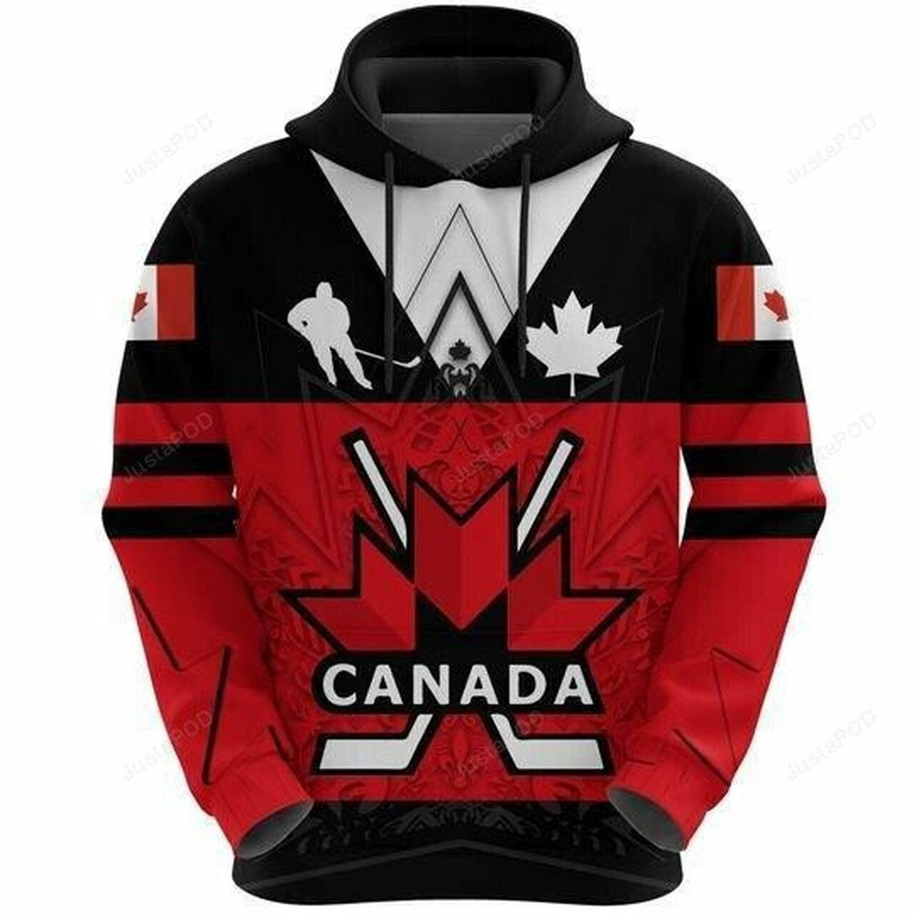 Canada Hockey Maple Leaf 3d All Over Print Hoodie