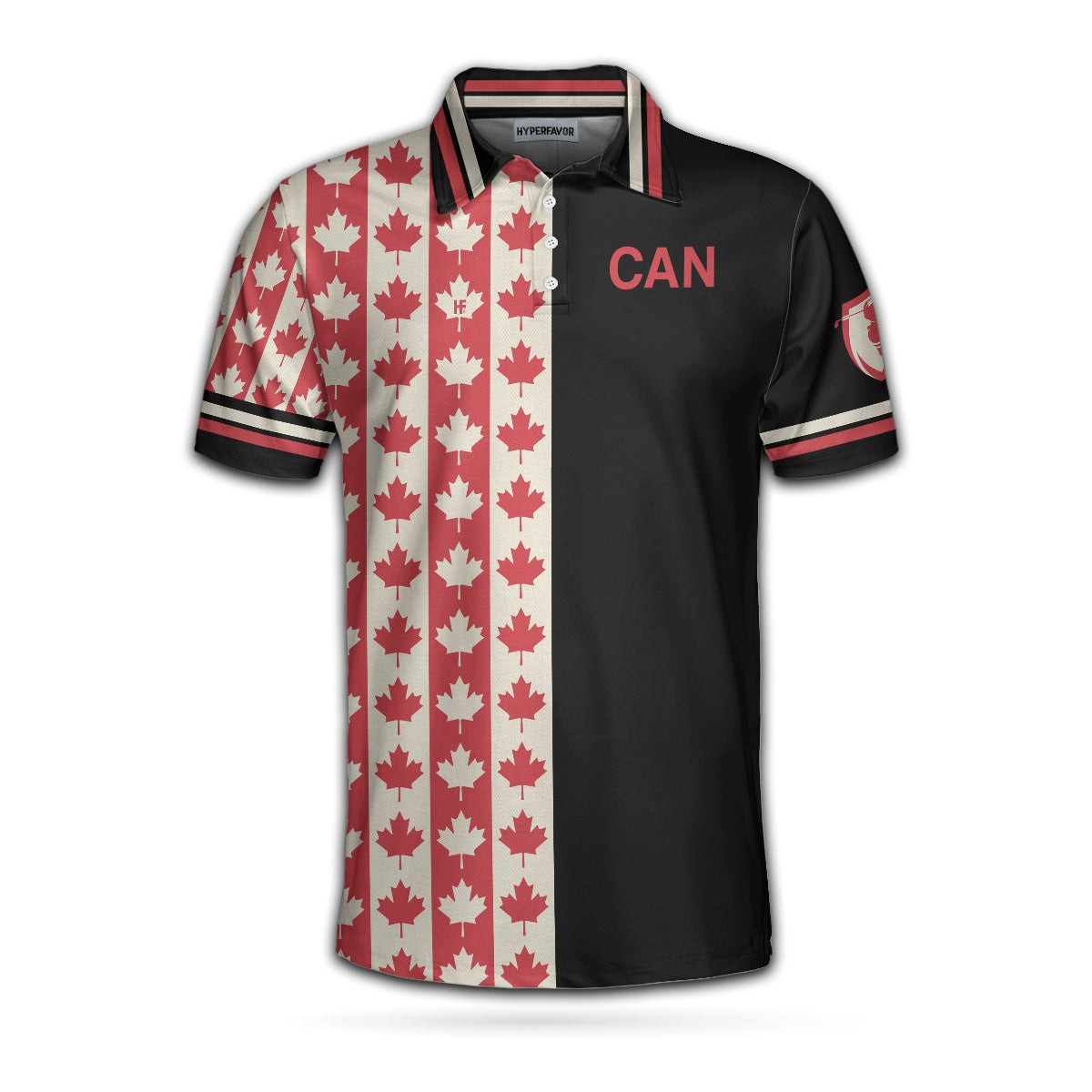 Canadian Golf Flag Polo Shirt Simple Golfing Shirt Design For Canadian Fans Best Male Golf Gift Idea