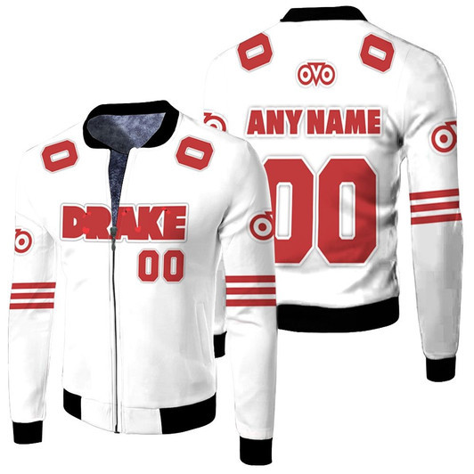 Canadian Rapper Drake Drizzy White Fleece Bomber Jacket